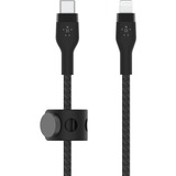 Belkin USB-C Cable with Lightning Connector - 6.60 ft Lightning/USB-C Data Transfer Cable for iPhone, iPad, iPod, iPad Pro, iPad Air, iPad mini - First End: 1 x USB Type C - Male - Second End: 1 x Lightning - Male - MFI - Black