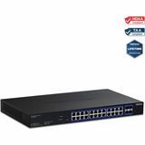 TRENDnet 28-Port Multi-Gig Web Smart Switch, TEG-3284WS, 24 x 2.5G Ports, 4 x 10G SFP+ Ports, Remote Cloud Management, NDAA TAA Compliant, 200Gbs, Lifetime Protection