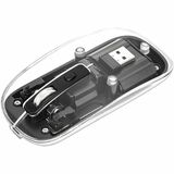 Manhattan Transparent Rechargeable Wireless USB Mouse - Optical - Wireless - 33 ft - Radio Frequency - 2.40 GHz - Rechargeable - Black, Clear - USB Type A - 1600 dpi - Scroll Wheel - 4 Button(s) - Symmetrical