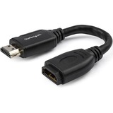 StarTech.com 6"/15cm HDMI Port Saver Cable, 4K 60Hz High Speed HDMI 2.0 Extension Cable with Ethernet, HDMI Male to Female Extension Cord