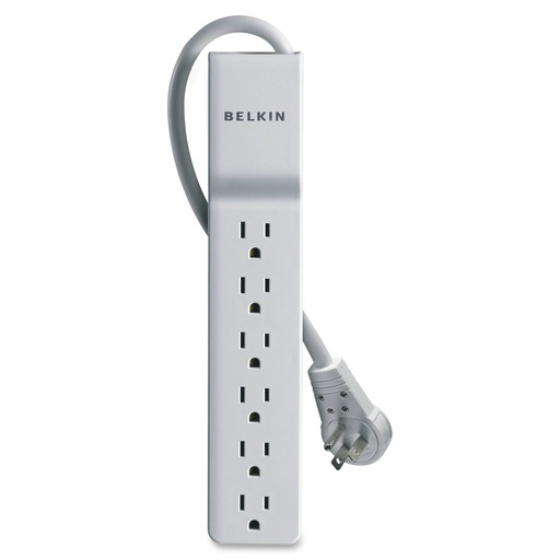 Belkin 6 Outlet Home/Office Surge Protector -Rotating plug - 8 foot cord - White -720 Joules