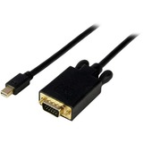 StarTech.com 6ft Mini DisplayPort to VGA Cable, Active Mini DP to VGA Adapter Cable, 1080p, mDP 1.2 to VGA Monitor/Display Converter Cable - 6ft Active Mini DisplayPort to VGA cable; 1080p 60Hz; mDP 1.2 HBR2; DPCP/HDCP 1.4 | EDID/DDC - mDP to VGA converter cable to connect Mini DP source to VGA display - Video adapter cable prevents signal loss - Works w/ Thunderbolt 1/2 - OS independent