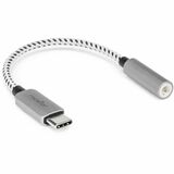 Rocstor Premium USB-C to Hi-Res 3.5mm Audio Adapter DAC 44.1/48/96KHz Sample Rate - 1 x usb type c - male - 1 x 6-pin Mini-phone Audio - Female - Silver - 1