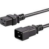 StarTech.com 10ft (3m) Heavy Duty Extension Cord, IEC C19 to IEC C20 Black Extension Cord, 15A 250V, 14AWG, Heavy Gauge Power Cable