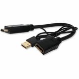 AddOn HDMI 1.3 Male to DisplayPort Female Black Active Adapter Which Is USB Powered For Resolution Up to 2560x1600 (WQXGA)