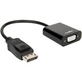 Rocstor DisplayPort to VGA Video Adapter Converter - Cable Length: 5.9" - 5.90" DisplayPort/VGA Video Cable for Video Device, Desktop Computer, Notebook, Projector, Monitor, HDTV - First End: 1 x DisplayPort 1.1a Digital Audio/Video - Male - Second End: 1 x 15-pin HD-15 - Female - Supports up to 1920 x 1200 - Black