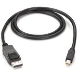 Black Box Mini DisplayPort to DisplayPort Cable, MM, 3-ft. (0.9-m) - 6 ft DisplayPort/Mini DisplayPort A/V Cable for Audio/Video Device, Notebook - First End: 1 x Mini DisplayPort 1.1 Digital Audio/Video - Male - Second End: 1 x DisplayPort 1.1 Digital Audio/Video - Male - 5.4 Gbit/s - Gold Plated Connector - 32 AWG - Black