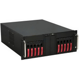 iStarUSA D Storm D-410-B10SA System Cabinet - Rack-mountable - Black, Red - Zinc-coated Steel - 4U - 14 x Bay - ATX, EATX, Micro ATX Motherboard Supported - 2 x Fan(s) Supported - 4 x External 5.25" Bay - 10 x External 3.5" Bay - 7x Slot(s) - 1 x USB(s)