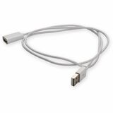 AddOn 1m USB A 2.0 Male to USB B 2.0 Female White Cable