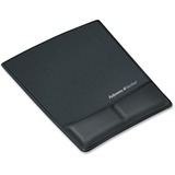 Fellowes Mouse Pad / Wrist Support with Microban&reg; Protection - 0.88" Height x 8.25" Width x 9.88" Depth - Black - Memory Foam - 1