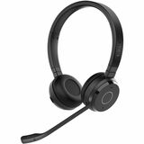Jabra Evolve 65 TE Headset - Stereo - Wireless - Bluetooth - 100 ft - 20 Hz to 20 kHz - Over-the-head, On-ear - Binaural - Supra-aural - Electret Condenser, Uni-directional Microphone - Black