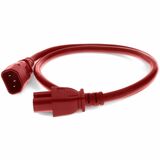 AddOn 3ft C14 Male to C15 Female 14AWG 100-250V at 15A Red Power Cable