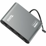 Plugable USB C to Quad HDMI 4K Adapter with 100W PD Pass-Though Power Delivery for Windows, Mac M1/M2/M3/M4, Thunderbolt, and USB-C Laptops