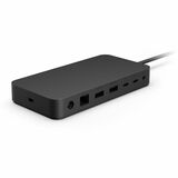 Microsoft Docking Station - for Notebook, Monitor - 165 W - Thunderbolt 4 - 2 Displays Supported - 4K - 3840 x 2160 - 6 x USB Ports - 3 x USB Type-A Ports - USB Type-A - 3 x USB Type-C Ports - USB Type-C - 1 x RJ-45 Ports - Network (RJ-45) - Black - Thunderbolt - Wired - 2.5 Gigabit Ethernet - 96W