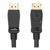 Rocstor DisplayPort 1.4 Video Cable - 8k@60Hz - 3 ft DisplayPort A/V Cable for Audio/Video Device, Monitor, Desktop Computer, Notebook, Chromebook, TV, Projector, Display, Digital Signage, Digital Signage Player - First End: 1 x 20-pin DisplayPort 1.4 Digital Audio/Video - Male - Second End: 1 x 20-pin DisplayPort 1.4 Digital Audio/Video - Male - 32.4 Gbit/s - Supports up to 7680 x 4320 - Shielding - Gold, Nickel Plated Connector - VW-1 - 30 AWG - Black - 1 Pack