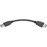 Eaton Tripp Lite Series USB 3.0 SuperSpeed Extension Cable (A M/F), Black, 6-in. (15.24 cm)