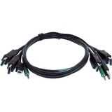 Black Box Secure KVM Cable - Each end (1) USB, (1) or (2) DisplayPort, (1) 3.5mm Audio - 10 ft KVM Cable for KVM Switch, PC - First End: 1 x USB - Male, 2 x DisplayPort 1.2 Digital Audio/Video - Male, 1 x 3.5mm Stereo Audio - Male - Second End: 1 x USB - Male, 2 x DisplayPort 1.2 Digital Audio/Video - Male, 1 x 3.5mm Stereo Audio - Male - Black