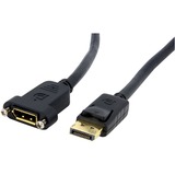 StarTech.com 3ft (1m) Panel Mount DisplayPort Cable, 4K x 2K Video, DisplayPort 1.2 Extension Cable Male to Female, DP Extender Cord - 3ft Panel mount DisplayPort cable (male to female); 4K x 2K video (3840x2400p 60Hz); DP 1.2/21.6 Gbps/HBR2/8Ch Audio - DisplayPort extension cable / cord w/ durable PVC strain relief - To connect workstations w/ standard DP port to a monitor/display
