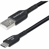 StarTech.com 15ft (4.5m) USB-A to USB-C Charging Cable, Charge & Sync, 3A, USB 2.0, TPE Jacket - Black USB Charging Cord