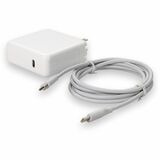AddOn 6ft Apple Computer® MRW22LL/A Compatible 60W 20V at 4.25A White USB-C Laptop Power Adapter and Cable