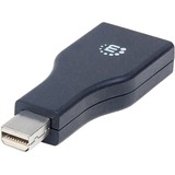 Manhattan Mini DisplayPort 1.2 to DisplayPort Adapter, 1080p@60Hz, Male to Female, Black, Lifetime Warranty, Polybag