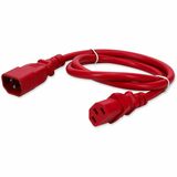AddOn 2m (6.6ft) C14 to C13 14AWG 15A 100-250V Red Power Cable