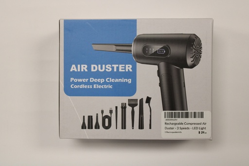 [17RechargeableAirDuster] Rechargeable Compressed Air Duster - 3 Speeds - LED Light