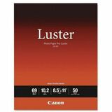 Canon Photo Paper Plus Photo Paper - Letter - 8 1/2" x 11" - 69 lb Basis Weight - Luster - Fingerprint Resistant - White - 50 / Pack