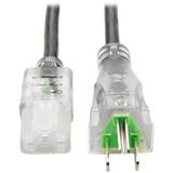 Eaton Tripp Lite Series Hospital-Grade Power Cord, NEMA 5-15P to C13 - Green Dot, 13A, 125V, 16 AWG, 6 ft. (1.83 m), Clear Plugs