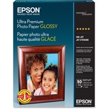 Epson Ultra-premium Glossy Photo Paper - Letter - 8 1/2" x 11" - Glossy - Bright White - 50 / Pack