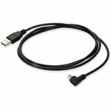 AddOn 2m USB A 2.0 Male to Micro-USB B 2.0 Right-Angle Male Black Cable