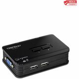 TRENDnet 2-Port USB KVM Switch And Cable Kit, 2048 x 1536 Resolution, Device Monitoring, Auto-Scan, Audible Feedback, USB 1.1, Compliant With Windows And Linux, Hot-Pluggable, White, TK-207K
