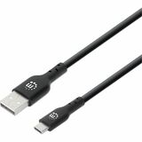 Manhattan USB-C to USB-A Cable, 3m, Male to Male, 480 Mbps (USB 2.0), Hi-Speed USB, Black, Lifetime Warranty, Polybag