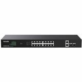 Tenda 18GE+2SFP Ethernet Switch With 16-Port PoE - 18 Ports - Gigabit Ethernet - 10/100/1000Base-T, 100Base-X, 1000Base-X - 2 Layer Supported - 2 SFP Slots - 250 W Power Consumption - 230 W PoE Budget - Twisted Pair, Optical Fiber - PoE Ports - 1U - Desktop, Wall Mountable, Rack-mountable