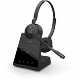 Jabra Engage 65 SE Headset - Stereo - Wireless - DECT - 492.1 ft - 40 Hz to 16 kHz - On-ear, Over-the-head - Binaural - Supra-aural - MEMS Technology, Electret Condenser Microphone - Noise Canceling - Black