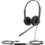 Yealink UH34 Headset - Stereo - USB Type C, Mini-phone (3.5mm) - Wired - 32 Ohm - 20 Hz to 20 kHz - Over-the-head - Binaural - Ear-cup - 3.94 ft Cable - Noise Cancelling, Uni-directional, Electret, Condenser Microphone - Black