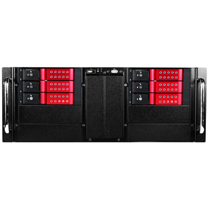 iStarUSA D Storm D-410-DE6 System Cabinet - Rack-mountable - Black, Red - Zinc-coated Steel - 4U - 6 x Bay - EATX, ATX, Micro ATX Motherboard Supported - 2 x Fan(s) Supported - 6 x External 3.5" Bay - 7x Slot(s) - 1 x USB(s)