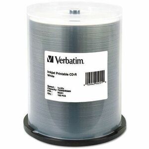 Verbatim CD-R 700MB 52X White Inkjet Printable - 100pk Spindle