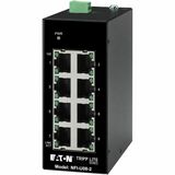 Eaton Tripp Lite Series 8-Port Unmanaged Industrial Ethernet Switch - 10/100 Mbps, Ruggedized, -40° to 75°C, DIN Mount, TAA