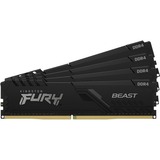 Kingston FURY Beast 32GB (4 x 8GB) DDR4 SDRAM Memory Kit - For Desktop PC - 32 GB (4 x 8GB) - DDR4-3600/PC4-28800 DDR4 SDRAM - 3600 MHz Single-rank Memory - CL17 - 1.35 V - Retail - Non-ECC - Unbuffered - 288-pin - DIMM - Lifetime Warranty