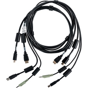Vertiv Avocent USB Keyboard and Mouse, Dual HDMI and Audio Cable, 10 ft. for Vertiv Avocent SV and SC Series Switches - 6 ft, Dual Display, HDMI, 2 x USB, 1 x Audio, Secure KVM with DPP cable