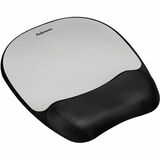 Fellowes® Memory Foam Mouse Pad Wrist Rest - Black/Silver (9175801)