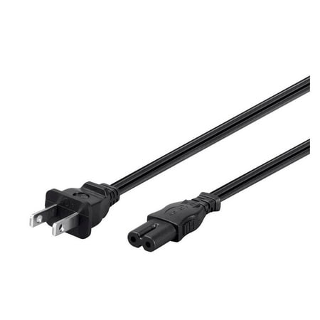 [04Pwr2Prong] Monoprice power cable Black 1.8 m NEMA 1-15P C7 coupler