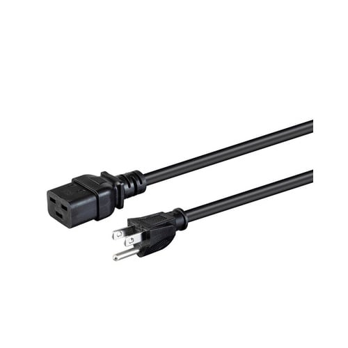 [04PwrC19-08] Monoprice power cable Black 2.4 m NEMA 5-15P IEC C19
