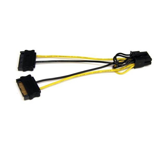 [04SATA15x2PCIE8Pwr] StarTech.com 6in SATA Power to 8 Pin PCI Express Video Card Power Cable Adapter
