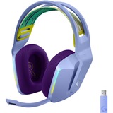 Logitech G733 Lightspeed Wireless RGB Gaming Headset - Stereo - Wireless - 65.6 ft - 5 Kilo Ohm - 20 Hz to 20 kHz - Over-the-head - Binaural - Circumaural - Cardioid, Uni-directional Microphone - Lilac