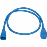 Eaton Tripp Lite Series Power Cord, C14 to C21 - Heavy-Duty, 15A, 250V, 14 AWG, 3 ft. (0.9 m), Blue