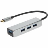 AddOn 8in USB C Male to 4xUSB A 3.0 Female Hub with Aluminum Housing