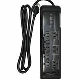 Sanus Surge Protected 8 Outlet Power Strip with USB Ports - Black