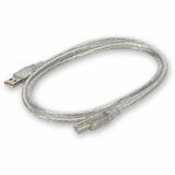 AddOn 6ft USB A 2.0 Male to USB B 2.0 Male Clear Cable